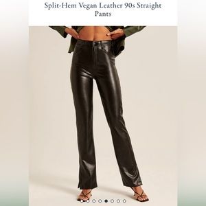 Abercrombie Split-hem Faux Leather Pants (Black) - Women’s Size 31 (Short)